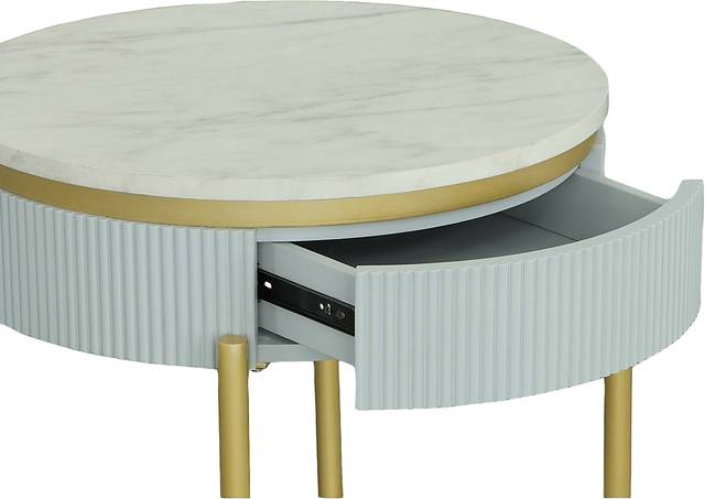 Goldcup Blue End Table - Thumbnail - Image 2