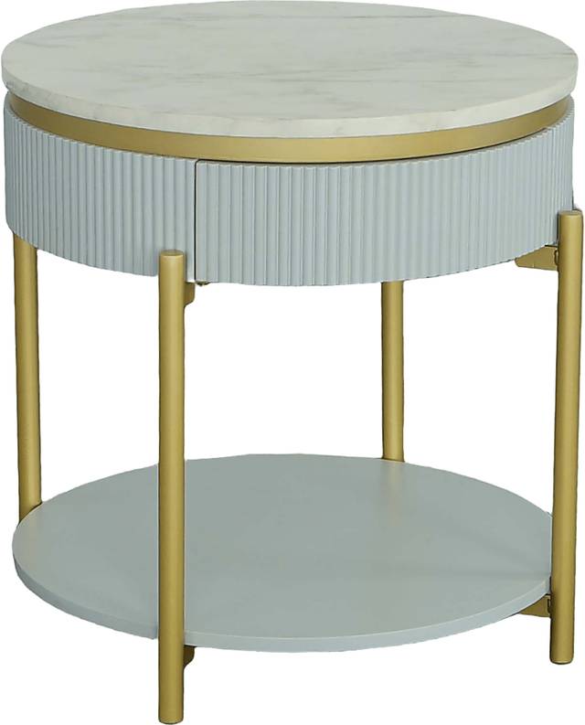 Goldcup Blue End Table - Thumbnail - Image 1