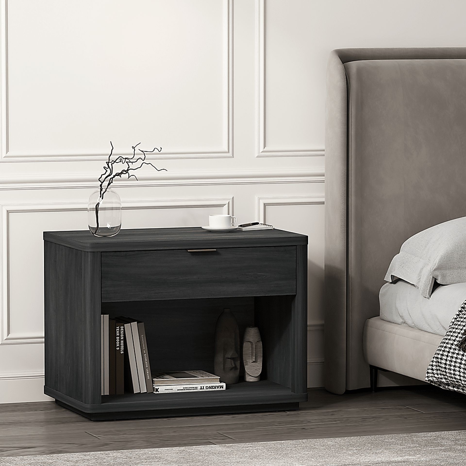 Golddale I Charcoal Gray Nightstand - Image 2