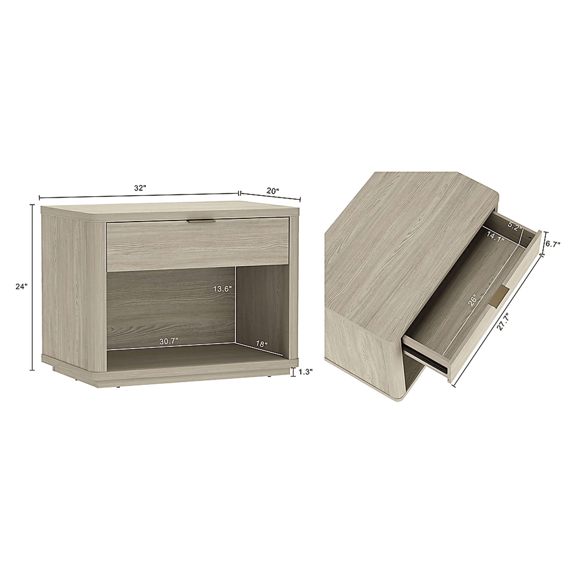 Golddale I Natural Nightstand - Image 9