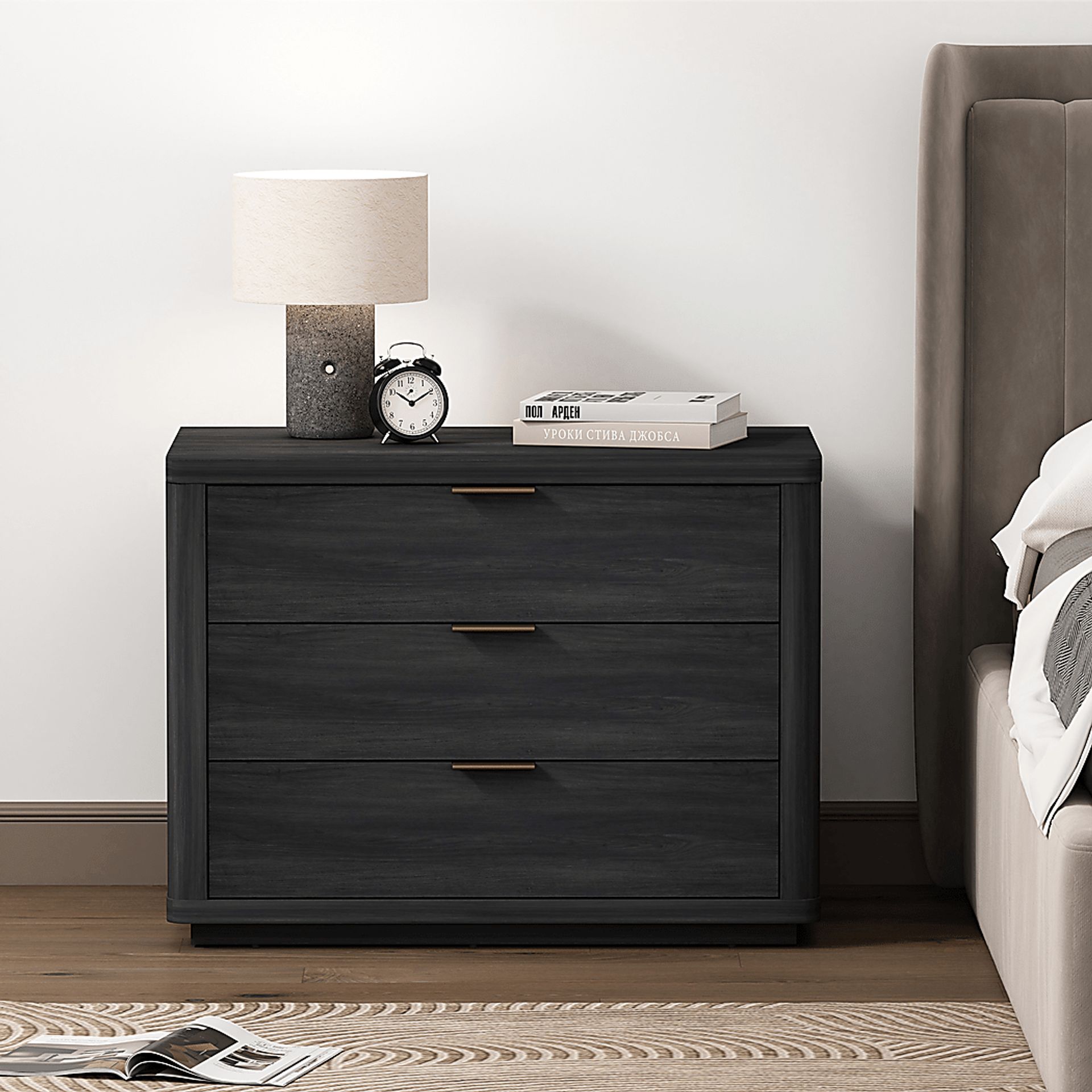 Golddale II Charcoal Gray Nightstand - Image 2