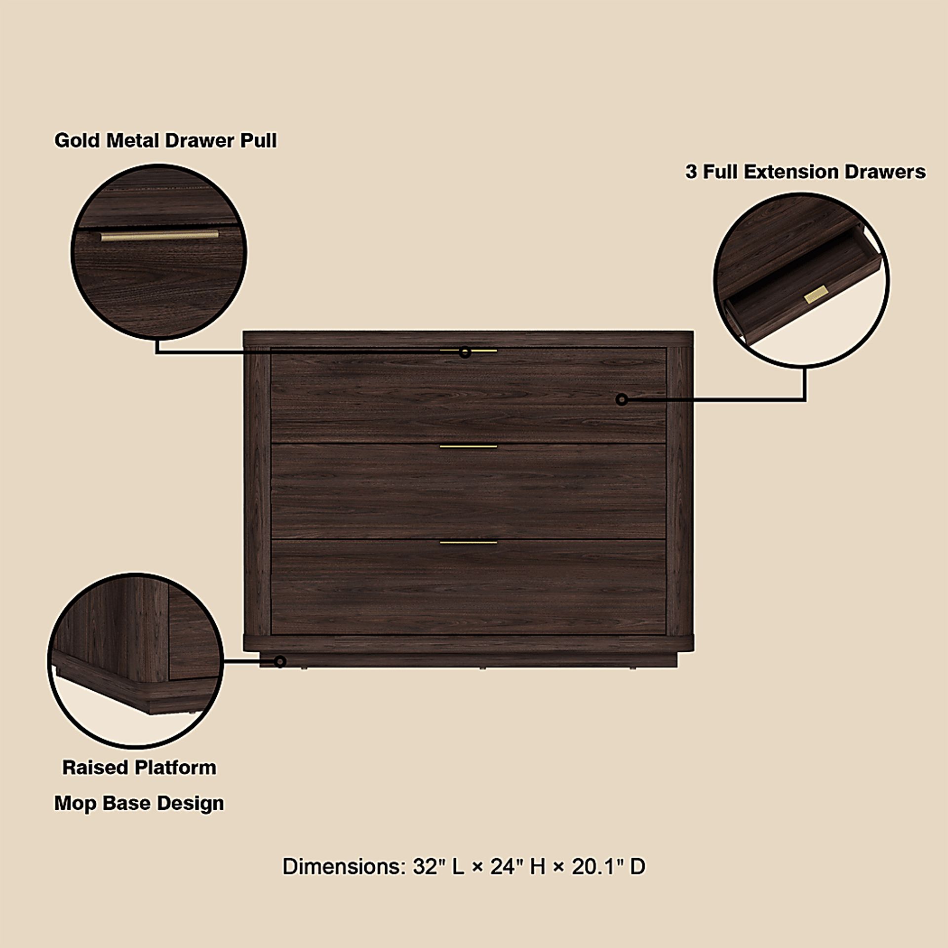 Golddale II Dark Brown Nightstand - Image 7