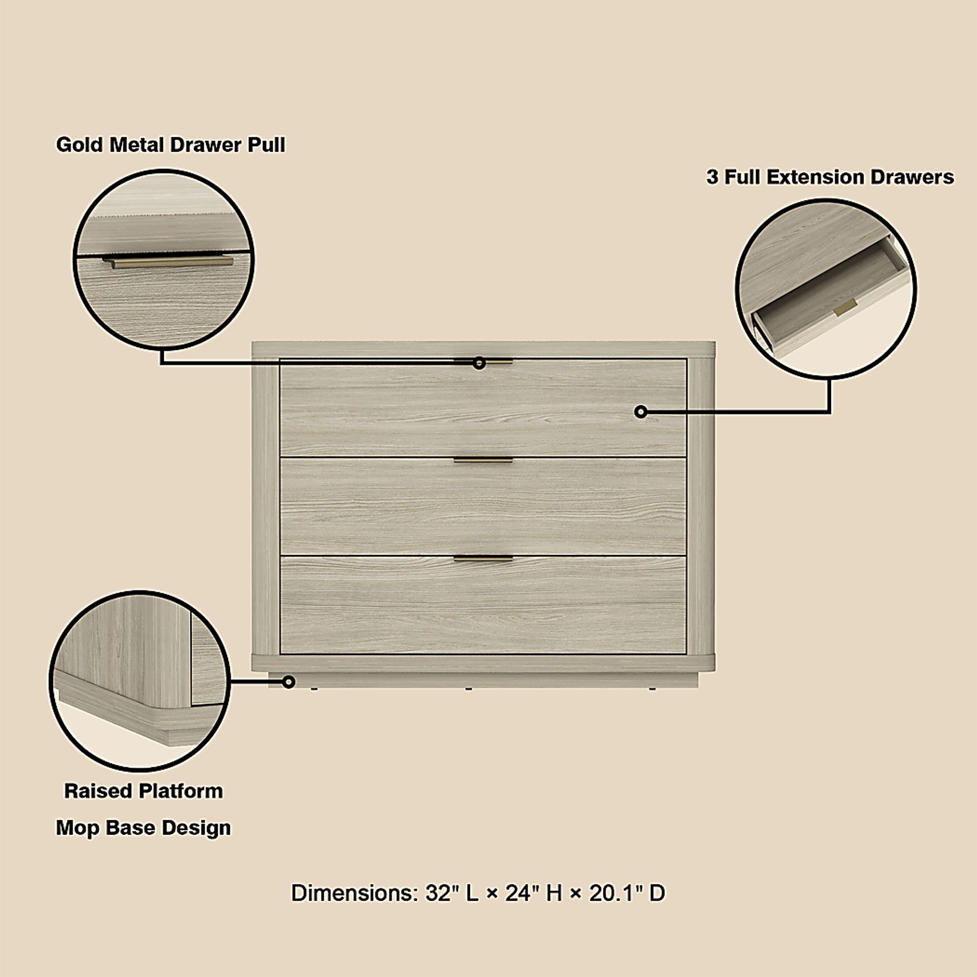 Golddale II Natural Nightstand - Image 5