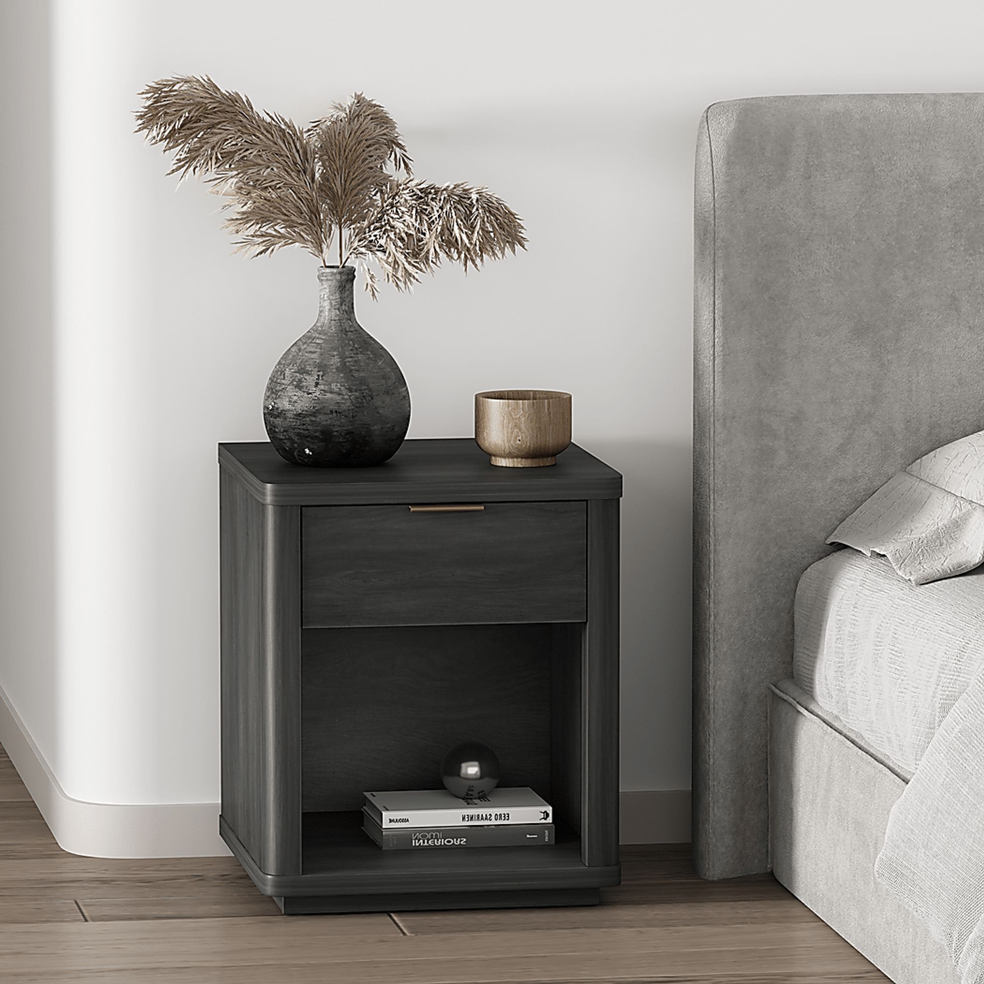 Golddale III Charcoal Gray Nightstand - Image 2