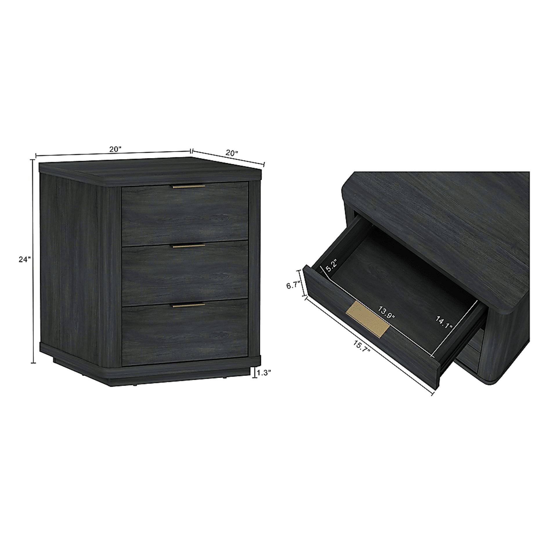 Golddale IV Charcoal Gray Nightstand - Image 9