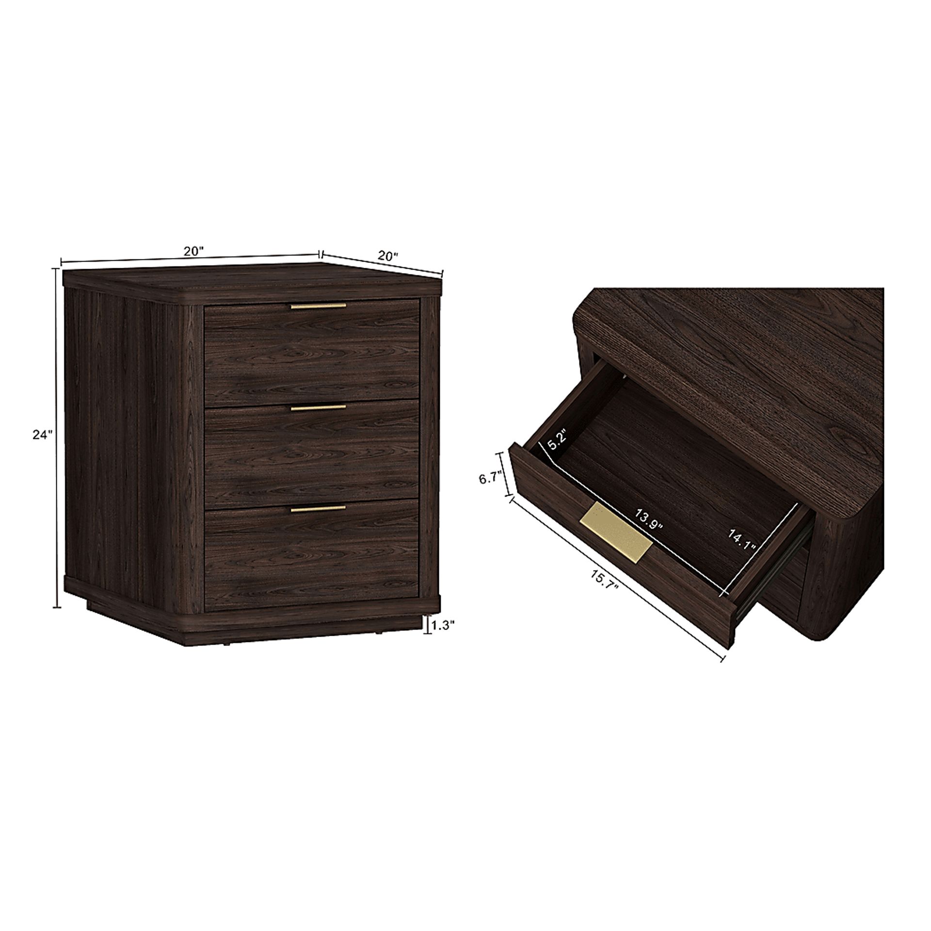 Golddale IV Dark Brown Nightstand - Image 7