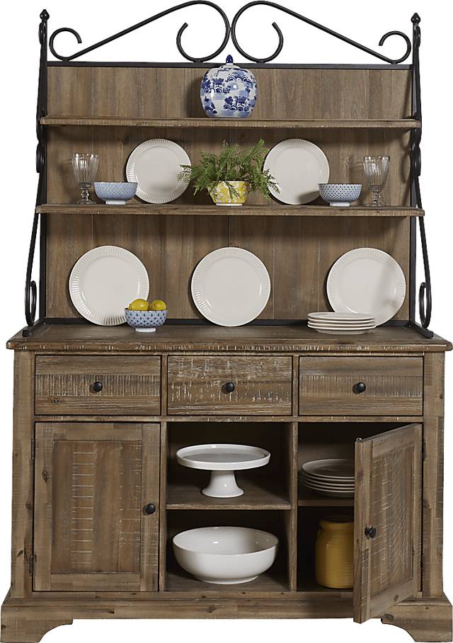 Golden Grove Dark Brown 2 Pc Buffet with Hutch - Thumbnail - Image 2