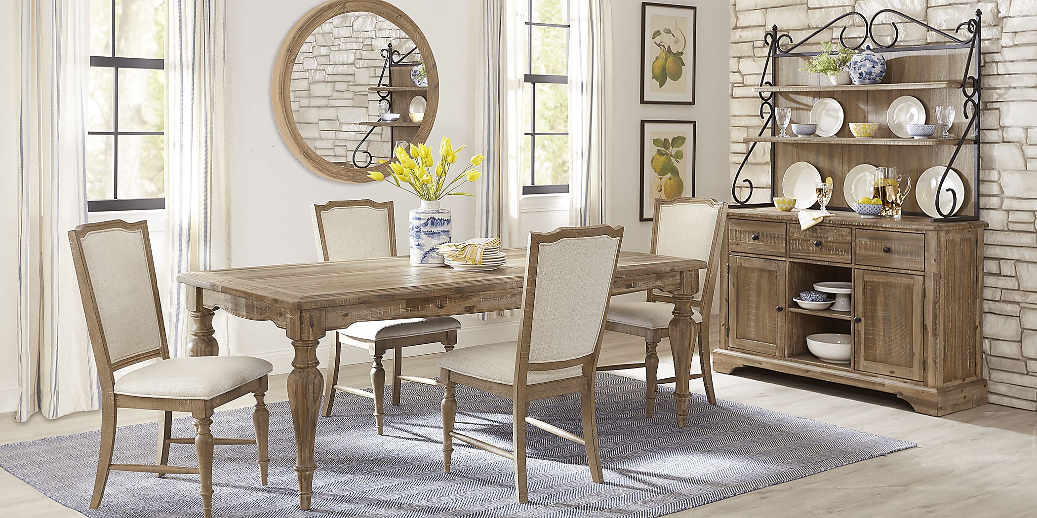 Golden Grove Dark Brown 5 Pc Dining Room with Upholstered Chairs