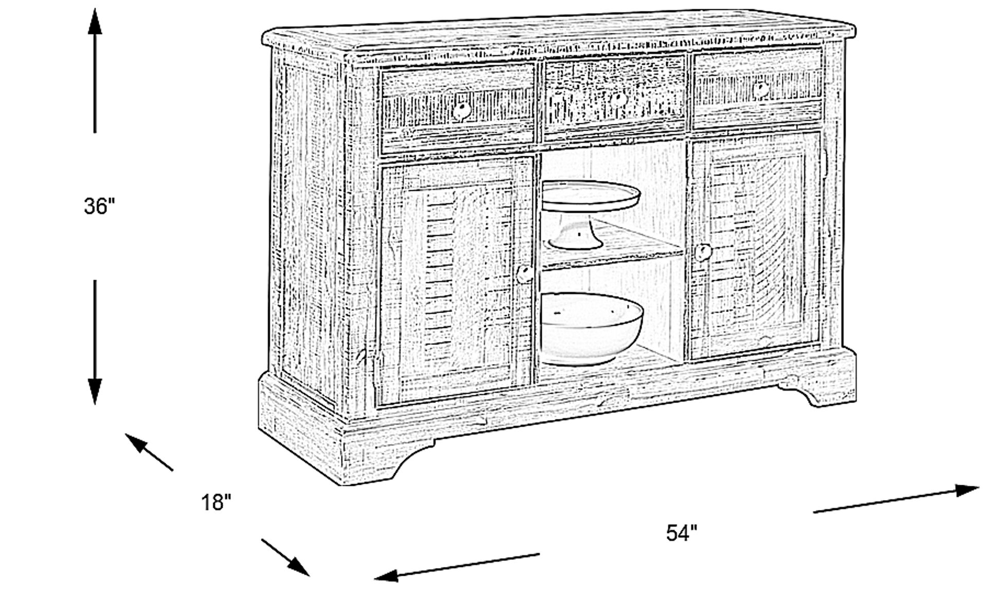 Dimension Image. Please refer to the Dimension Tab on this page for dimension details.