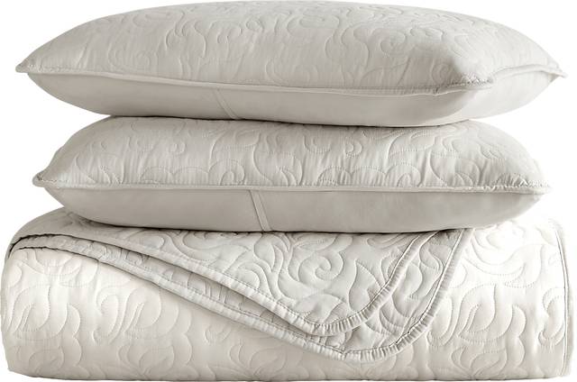 Goldhorn Beige 3 Pc King Quilt Set - Thumbnail - Image 2
