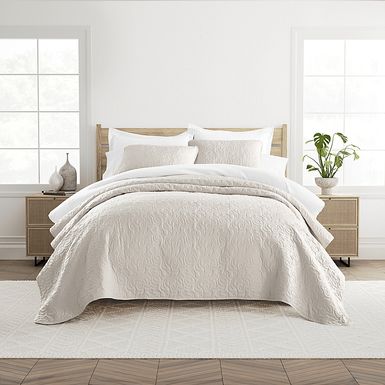 Goldhorn Beige 3 Pc King Quilt Set