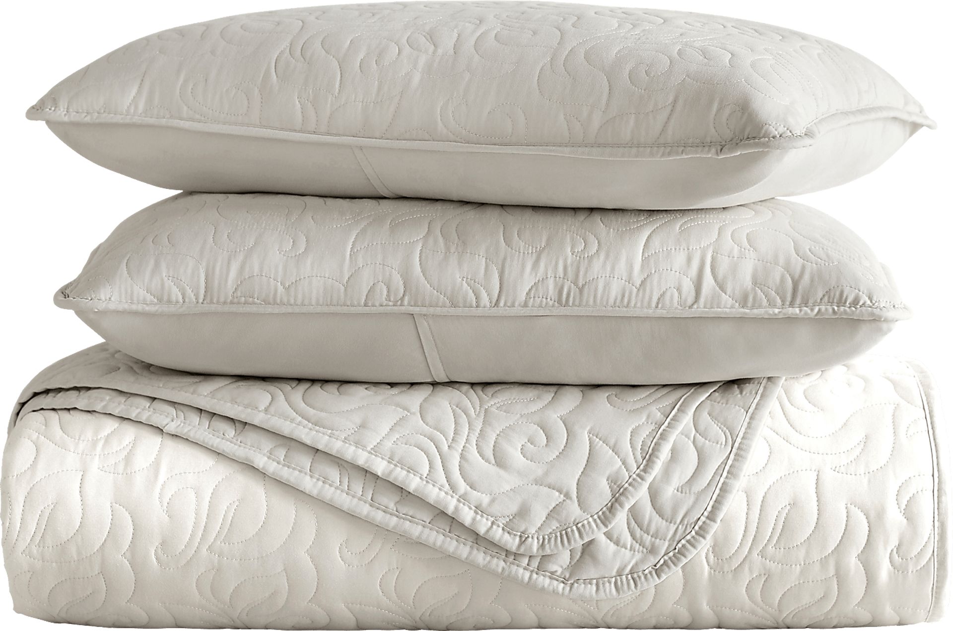 Goldhorn Beige 3 Pc Queen Quilt Set - Image 2