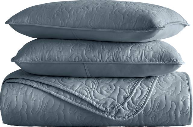 Goldhorn Blue 3 Pc King Quilt Set - Thumbnail - Image 2