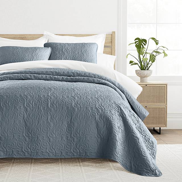 Goldhorn Blue 3 Pc King Quilt Set - Thumbnail - Image 3