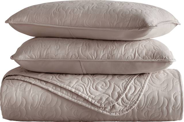 Goldhorn Brown 3 Pc Queen Quilt Set - Thumbnail - Image 2