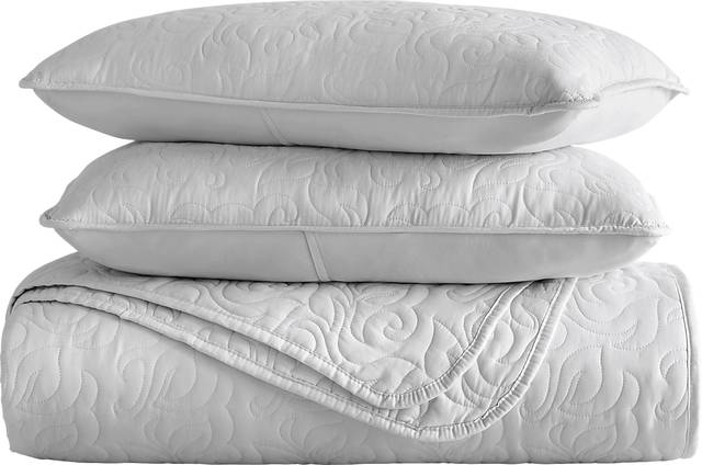 Goldhorn Gray 3 Pc Queen Quilt Set - Thumbnail - Image 2