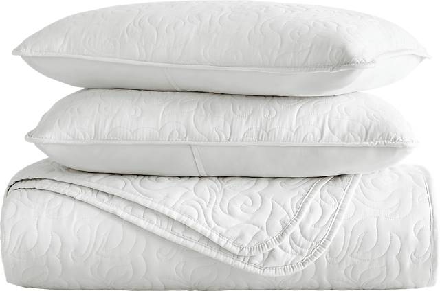 Goldhorn White 3 Pc King Quilt Set - Thumbnail - Image 2