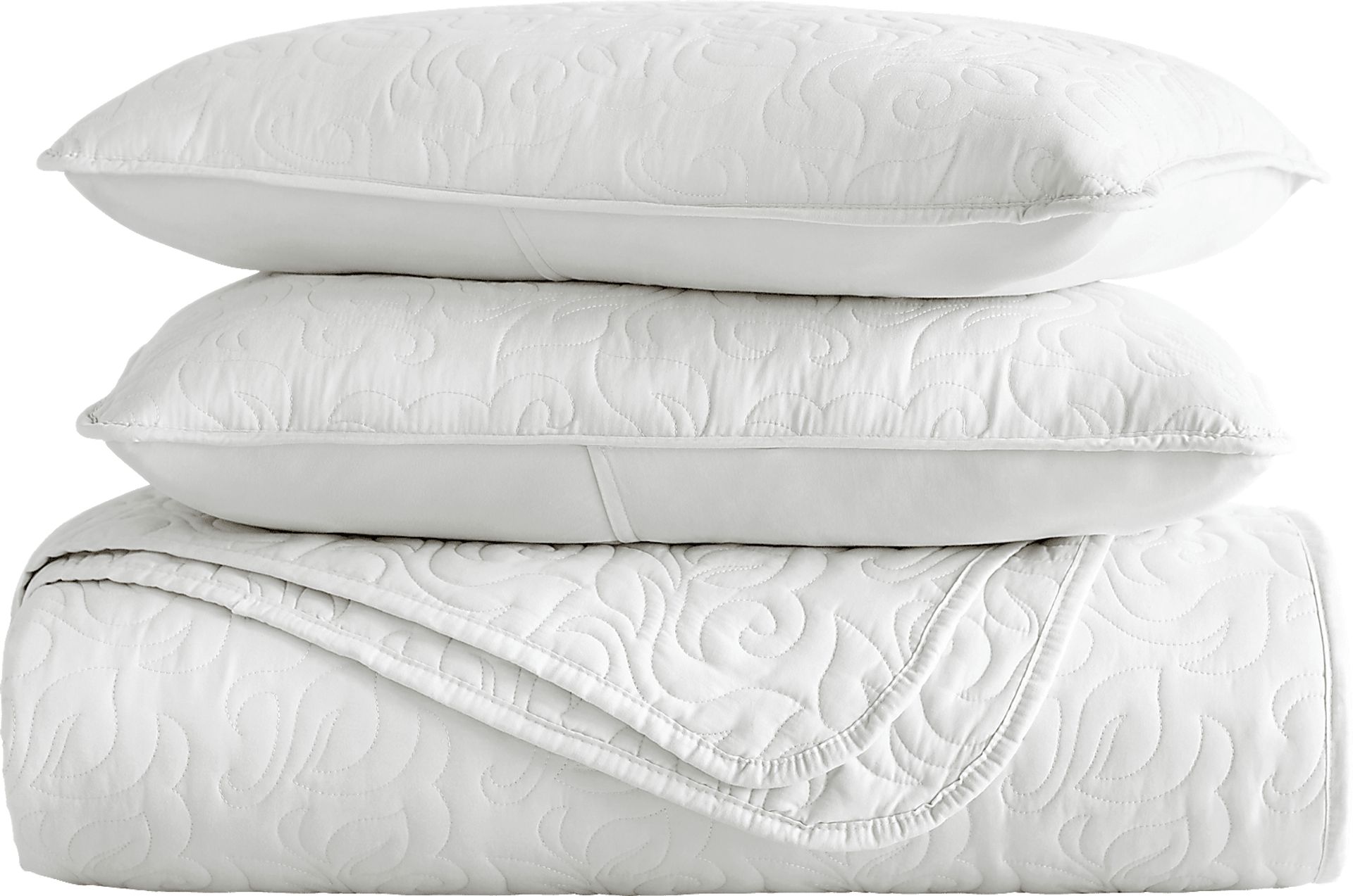 Goldhorn White 3 Pc Queen Quilt Set - Image 2