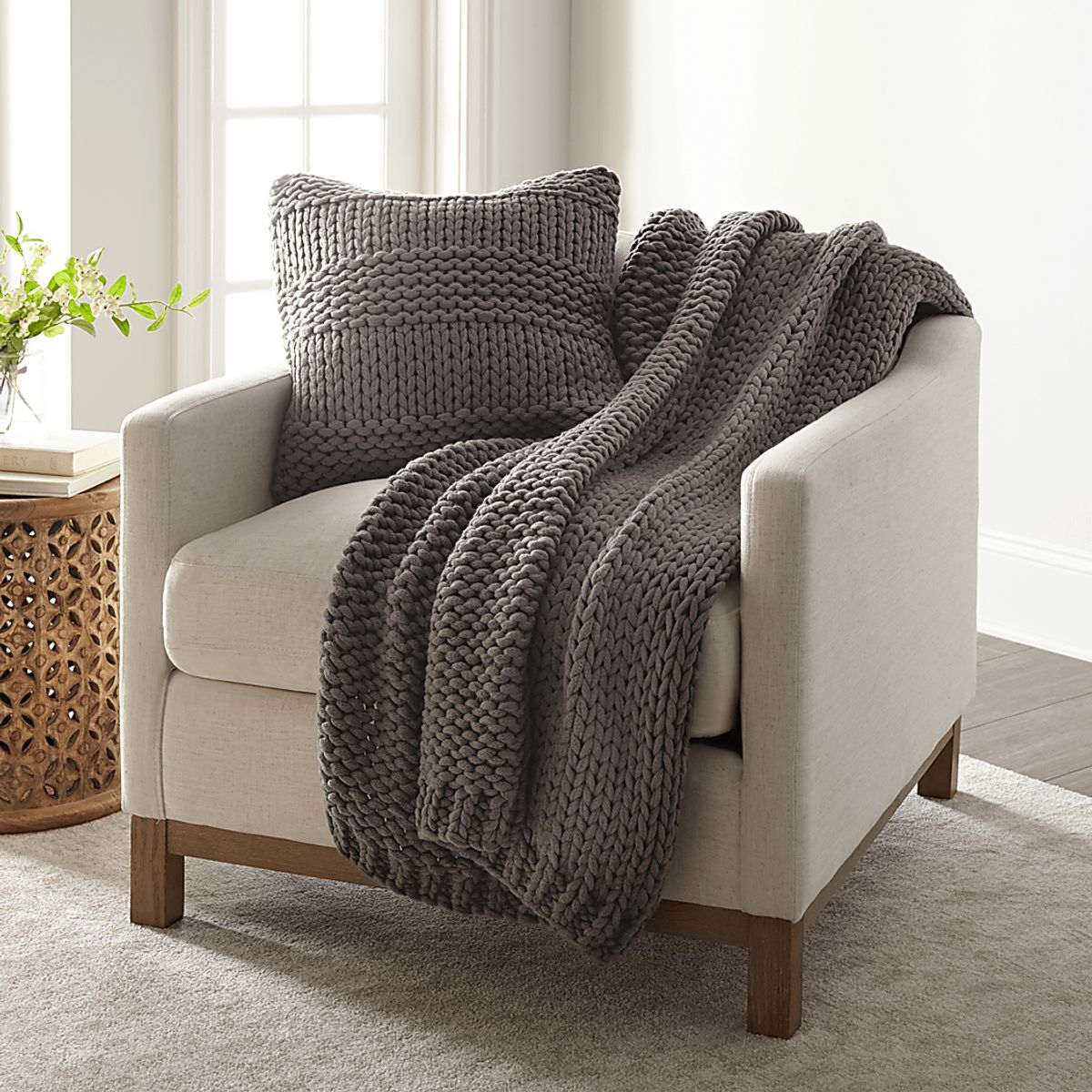 Goldriver Gray Acrylic Fabric Throw Blanket | Rooms to Go