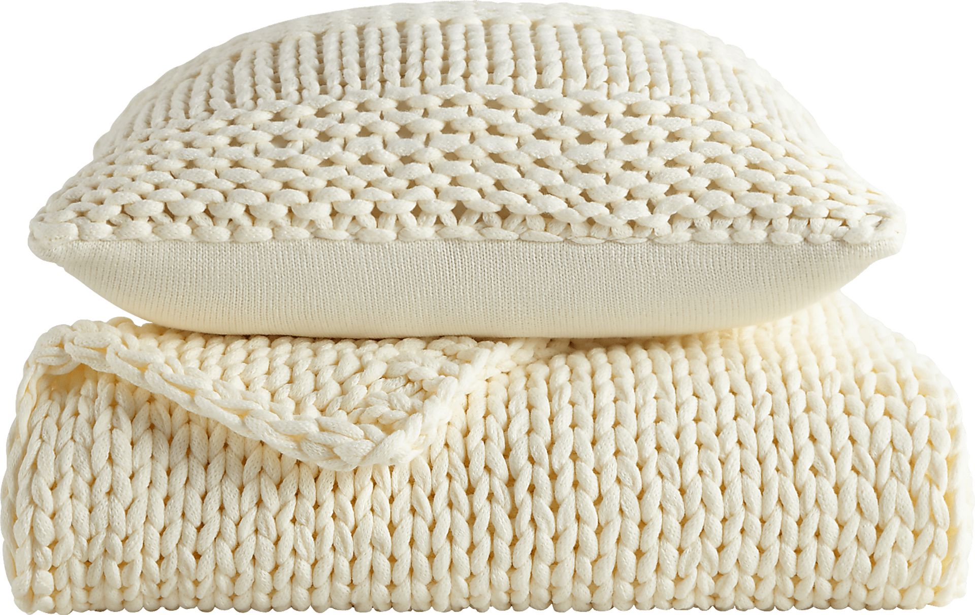 Goldriver Ivory Throw Blanket Set - Image 1