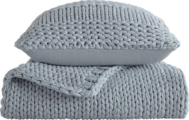 Goldriver Light Blue Throw Blanket Set - Thumbnail - Image 1