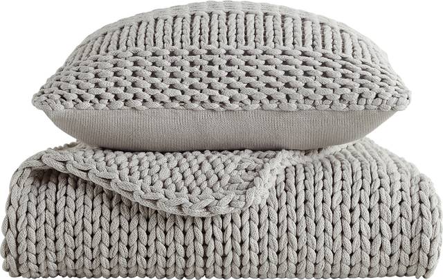 Goldriver Light Gray Throw Blanket Set - Thumbnail - Image 1