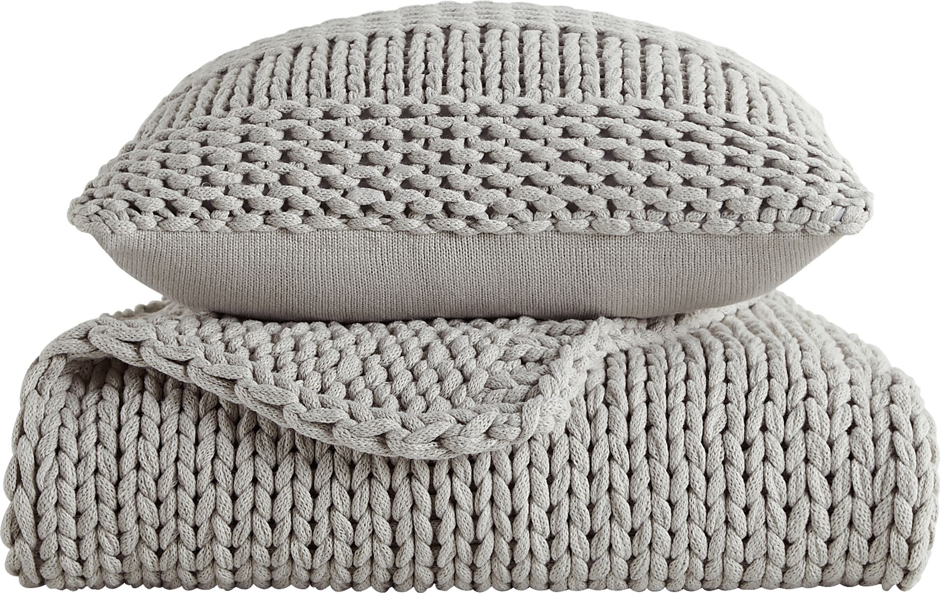 Goldriver Light Gray Throw Blanket Set - Image 1