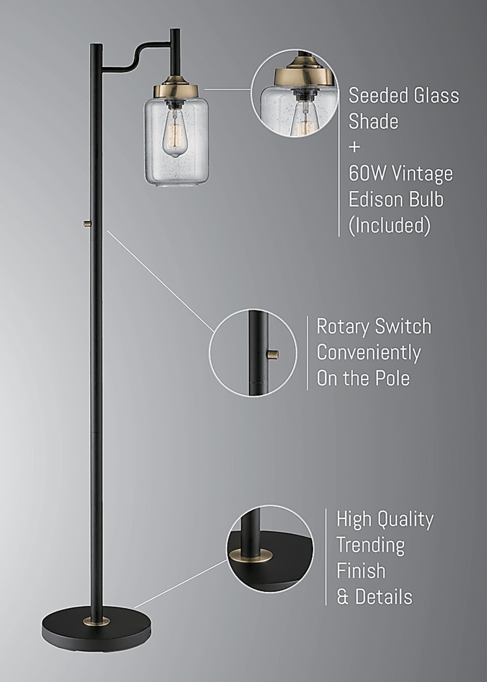 Golse Lane Black Floor Lamp - Image 6