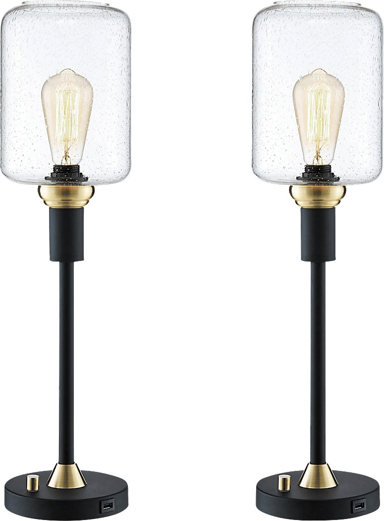 Golse Lane Black Table Lamps, Set of 2