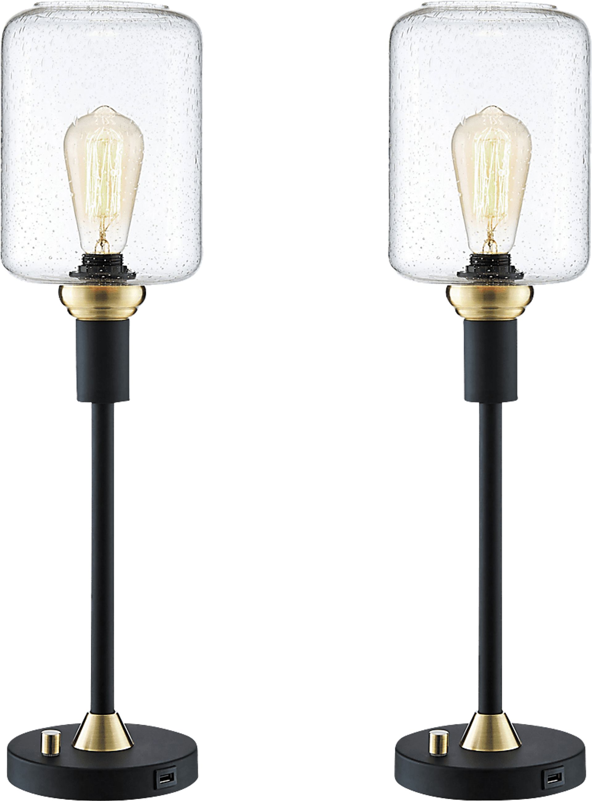 Golse Lane Black Table Lamps, Set of 2 - Image 1