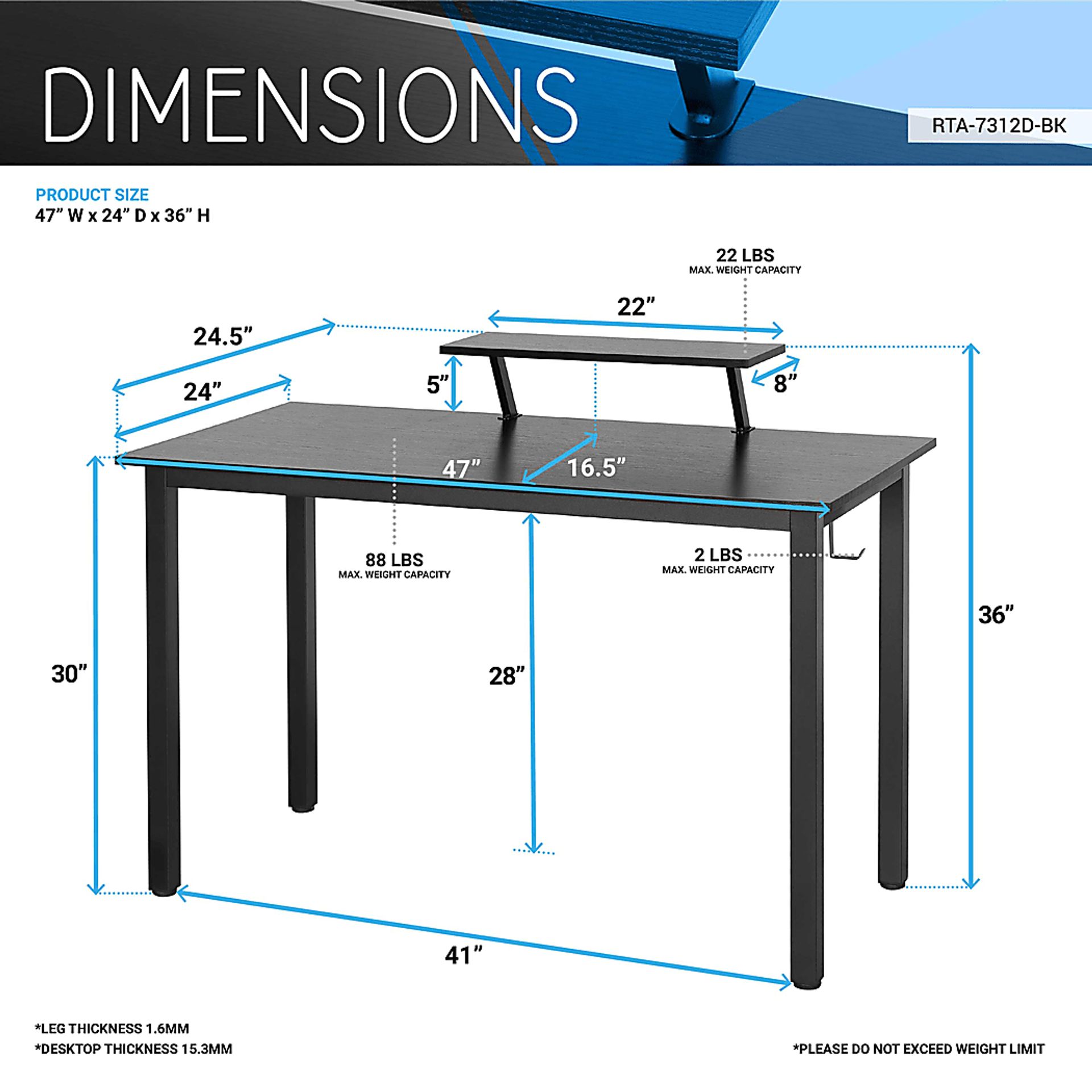 Golwani Black Writing Desk - Image 4