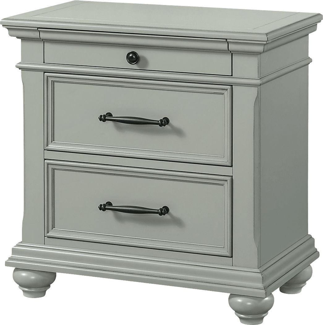 Goodpasture Gray Nightstand with USB