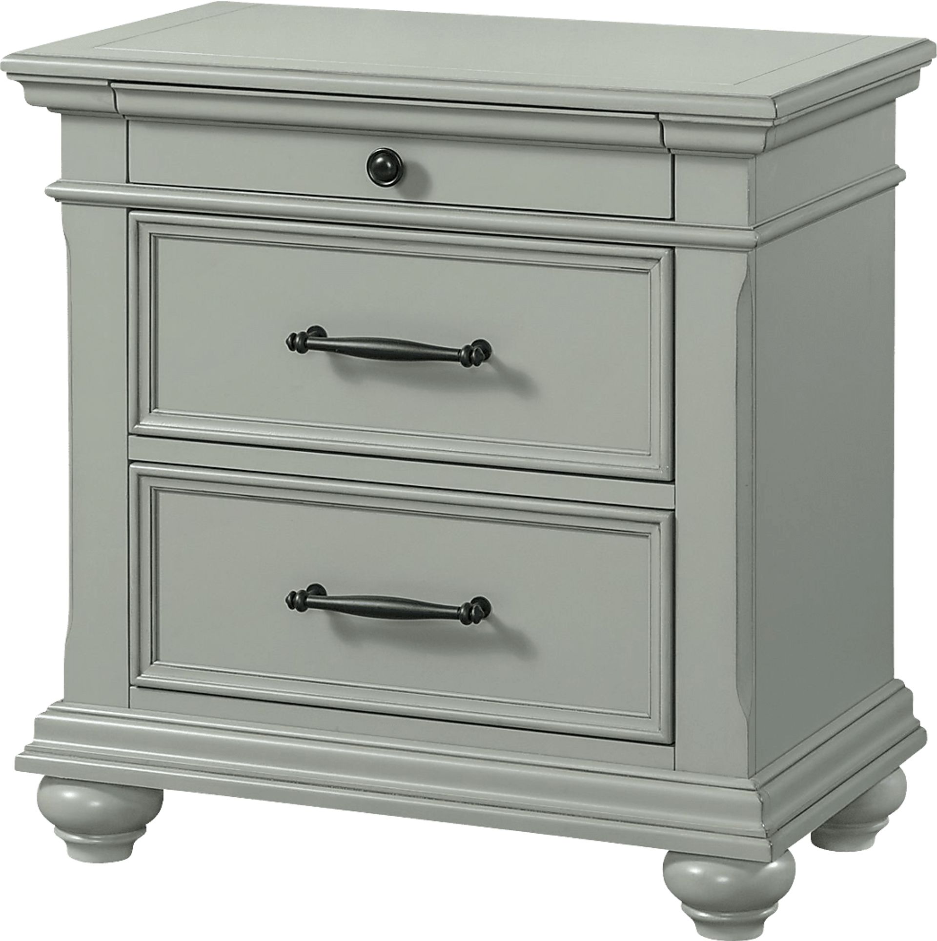 Goodpasture Gray Nightstand with USB - Image 1
