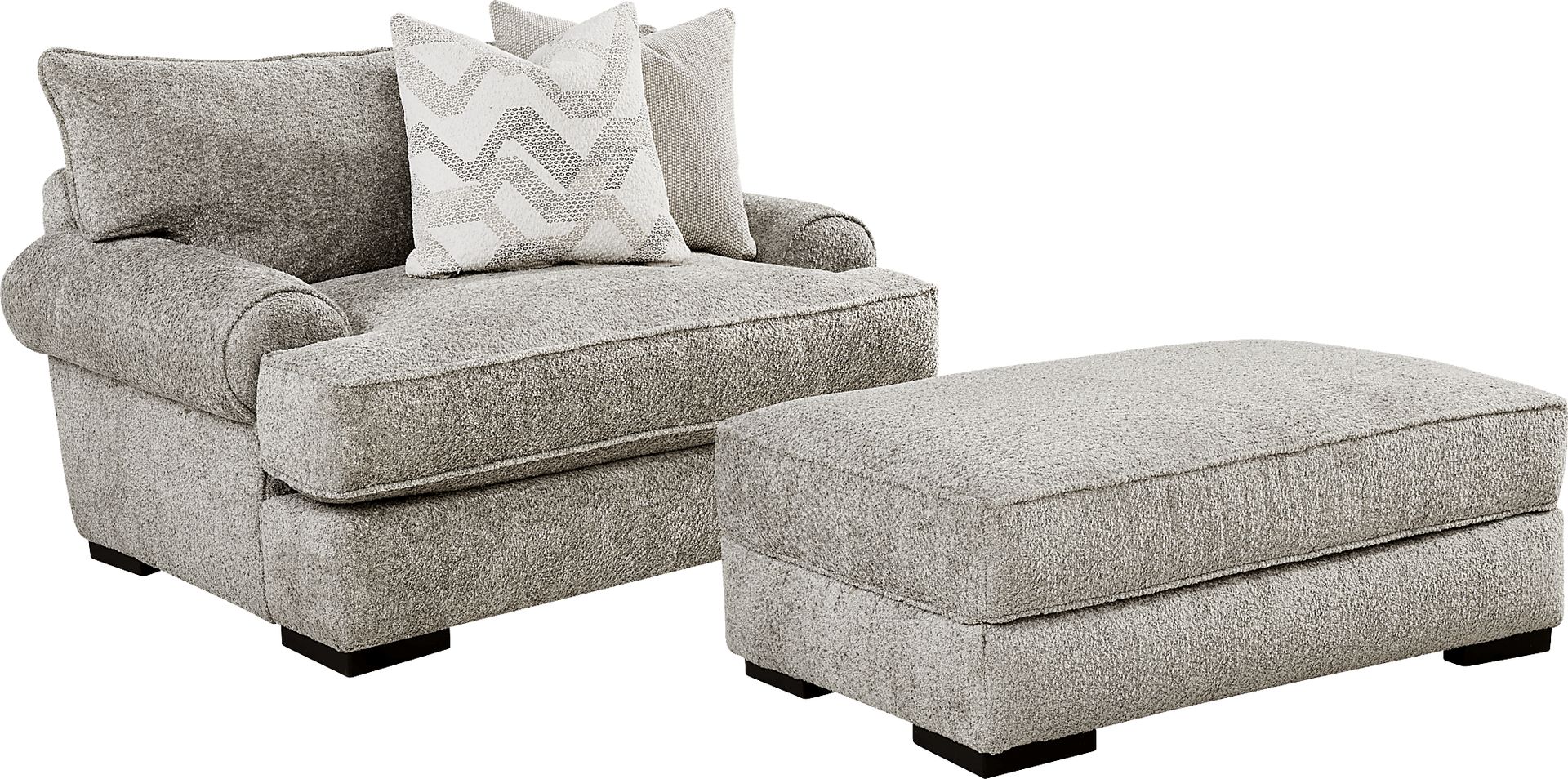 Goodwin Gray Chair and Ottoman - Image 1