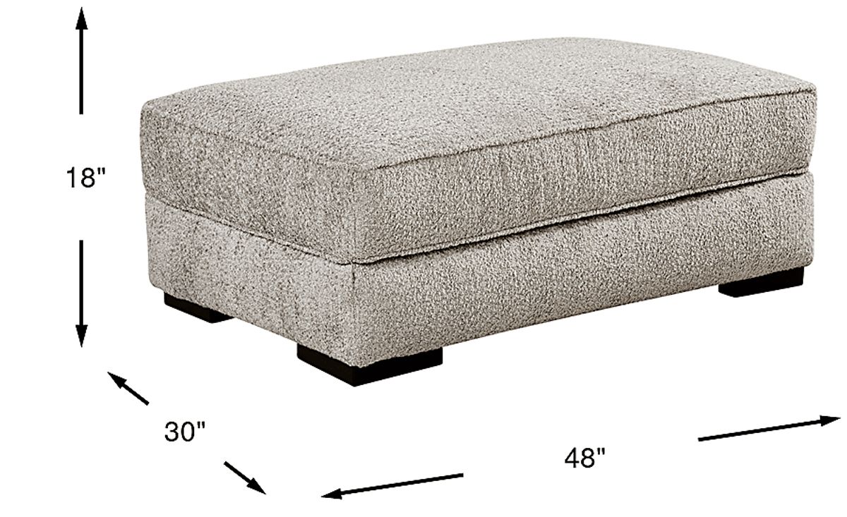 Goodwin Gray Boucle Ottoman | Rooms to Go