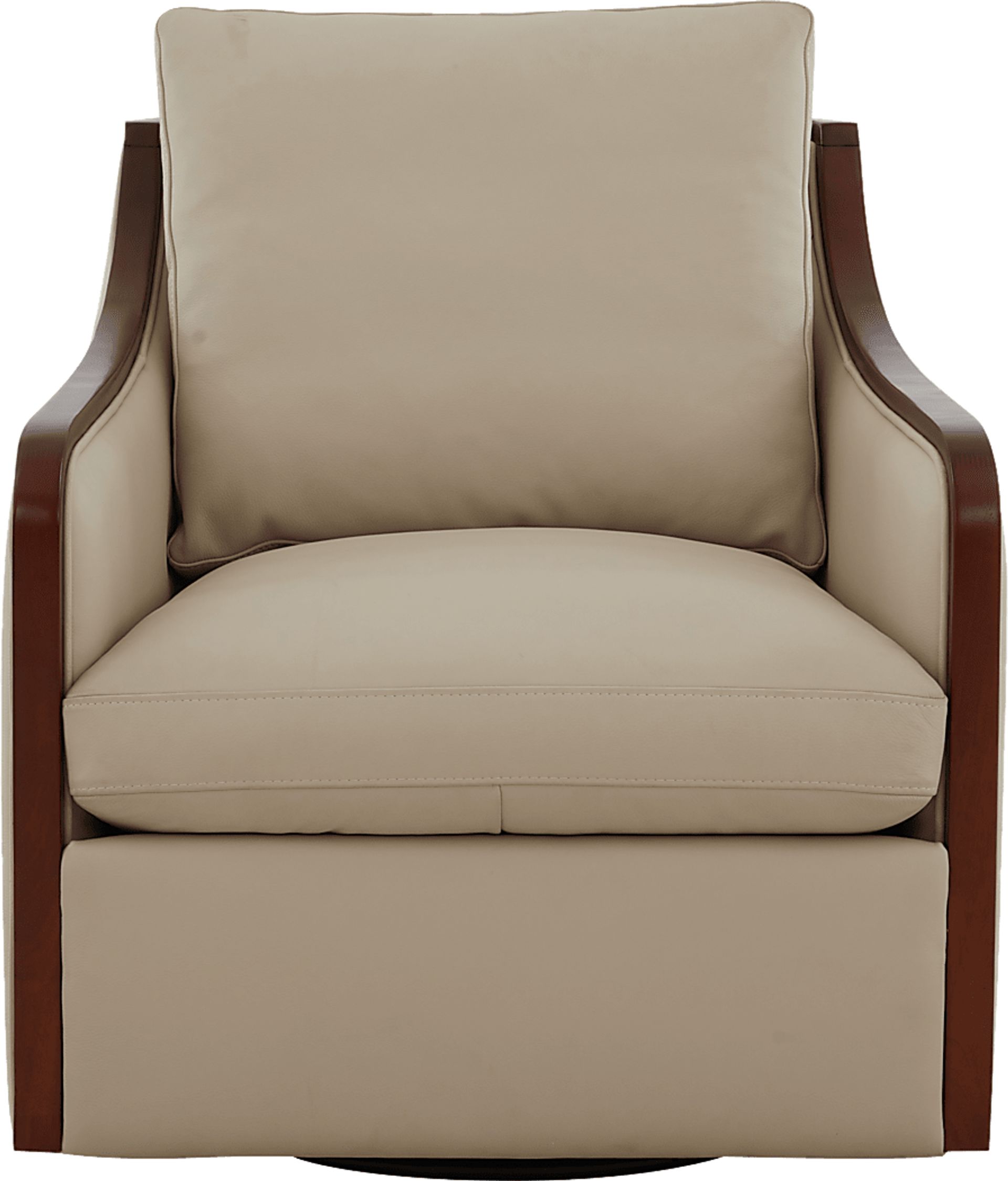 Gordon Beige Leather Swivel Chair - Image 2