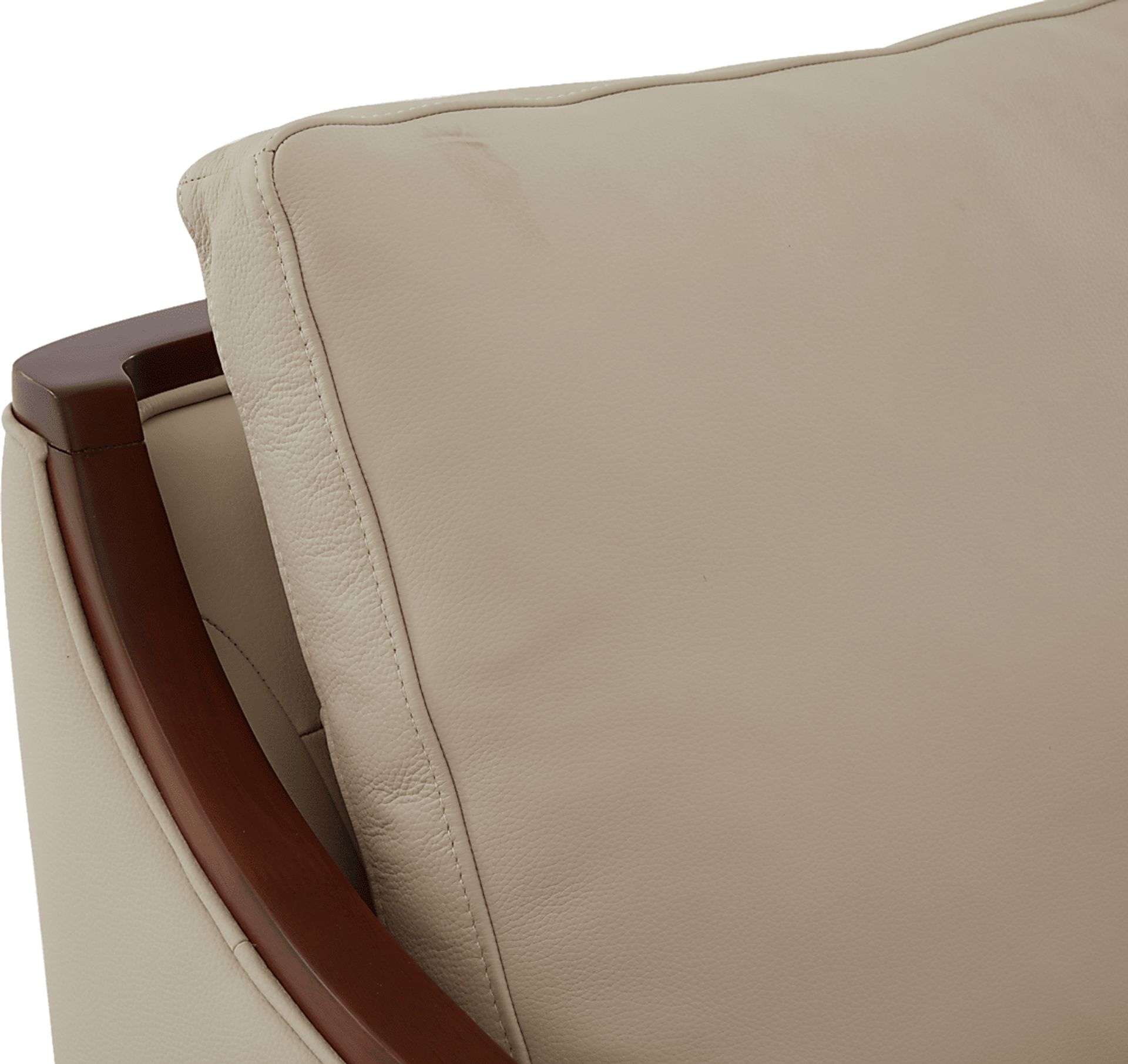Gordon Beige Leather Swivel Chair - Image 4