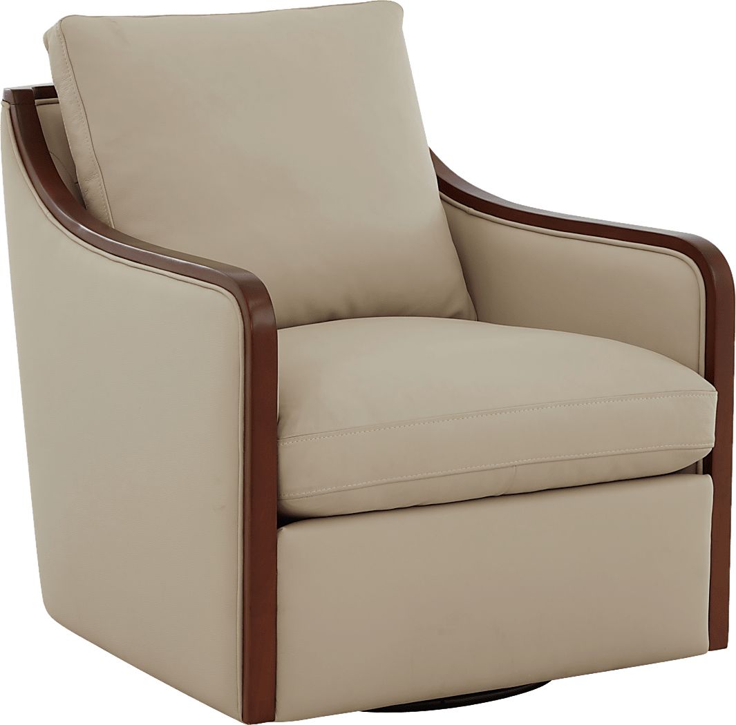 Gordon Beige Leather Swivel Chair