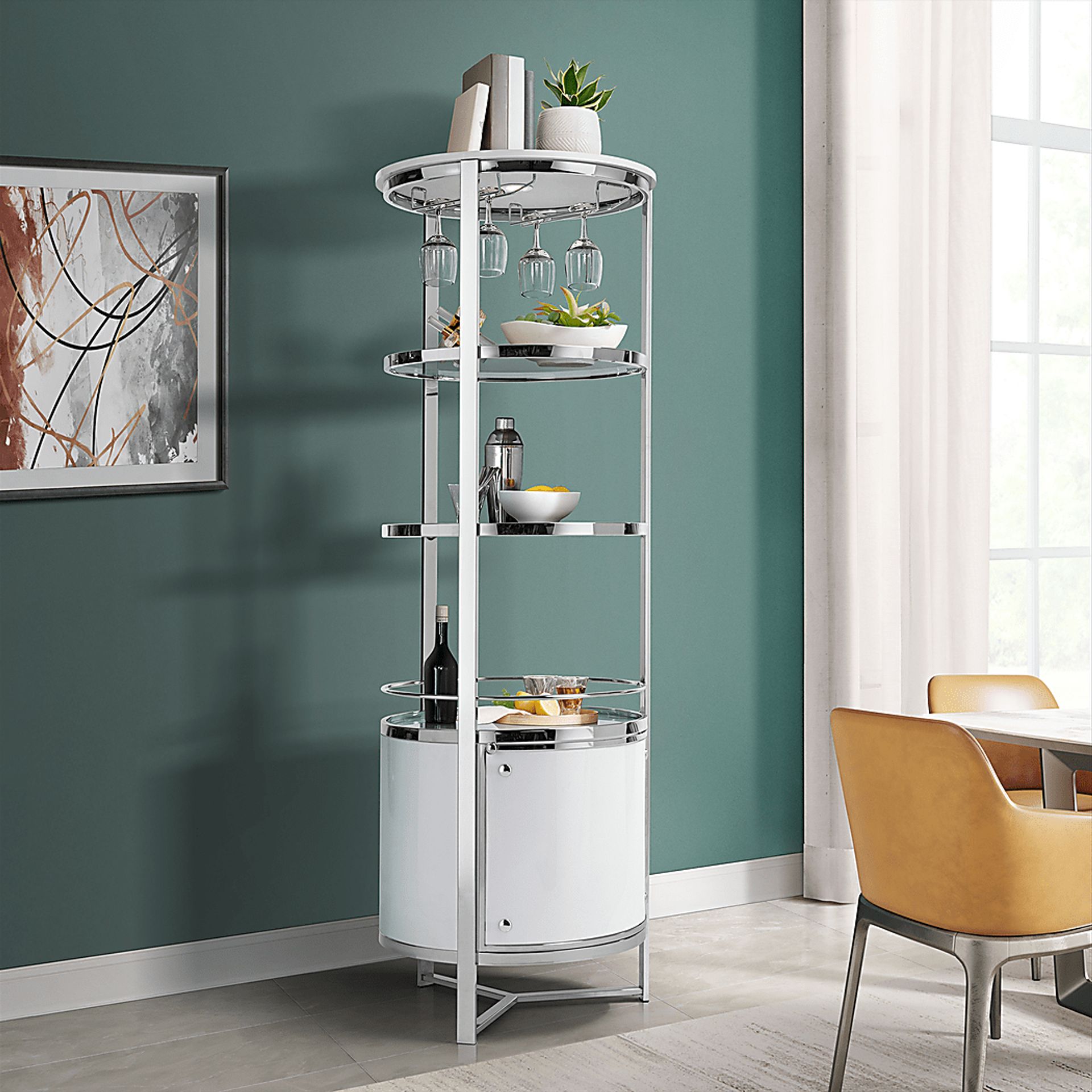 Gosdan White Bar Cart - Image 2