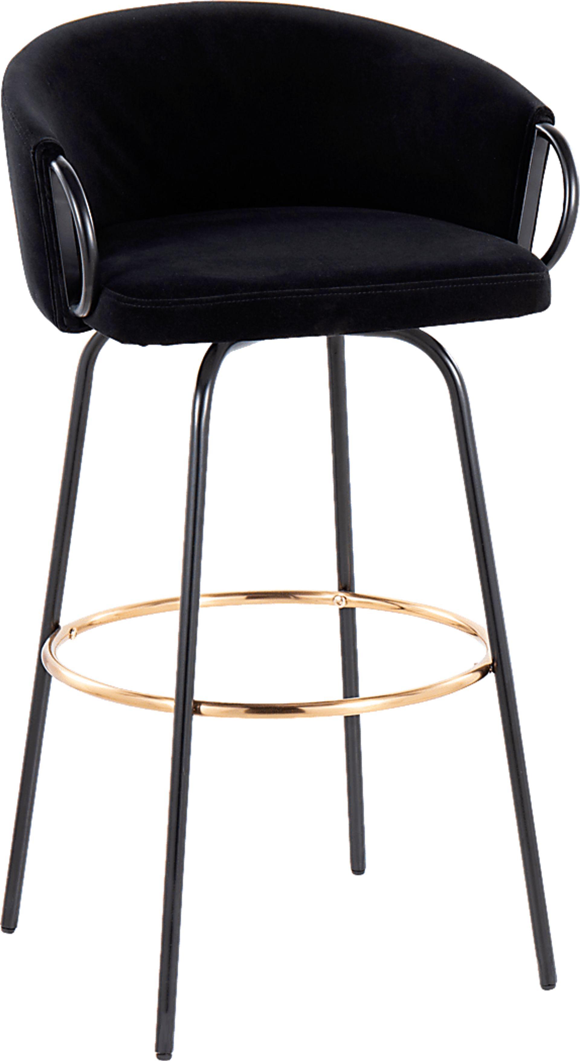 Gourdin Black Swivel Barstool, Set of 2 - Image 3