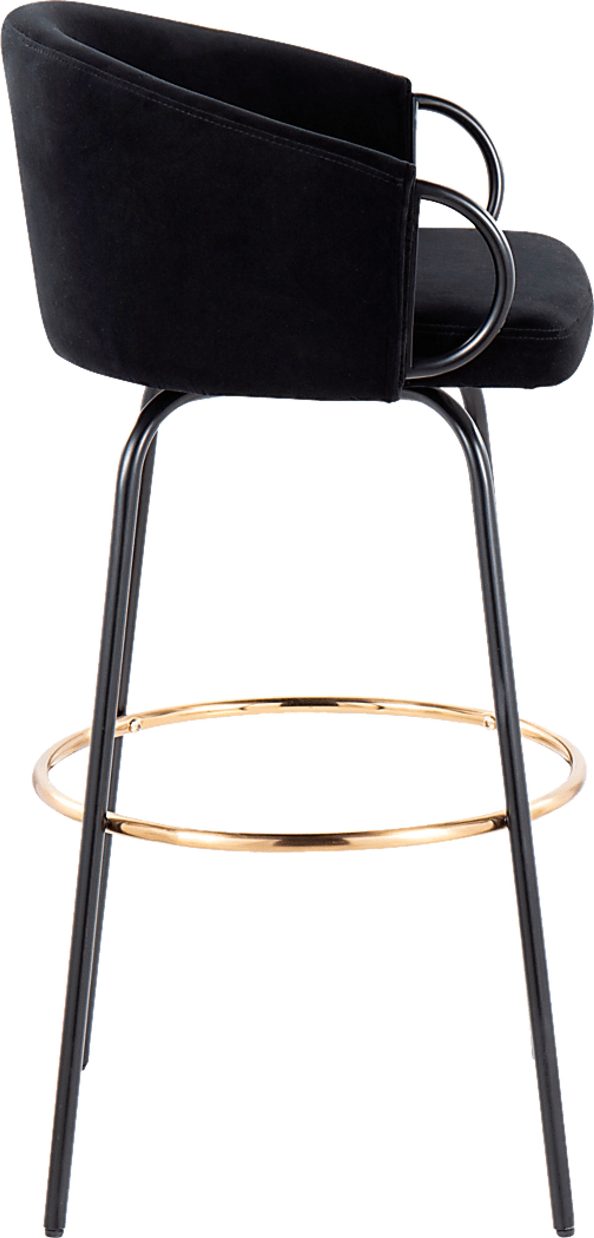 Gourdin Black Swivel Barstool, Set of 2 - Image 6