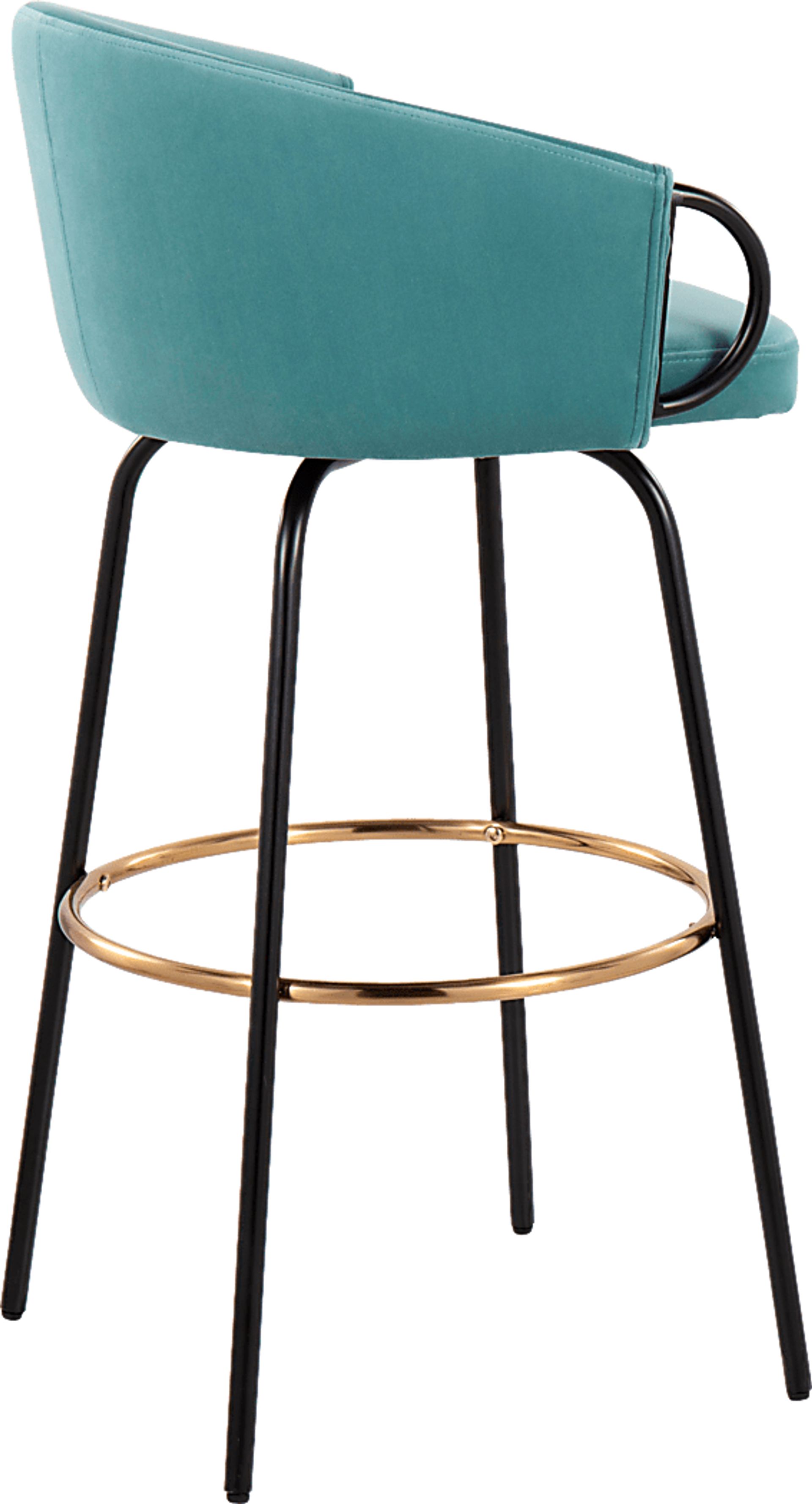 Gourdin Blue Swivel Barstool, Set of 2 - Image 7