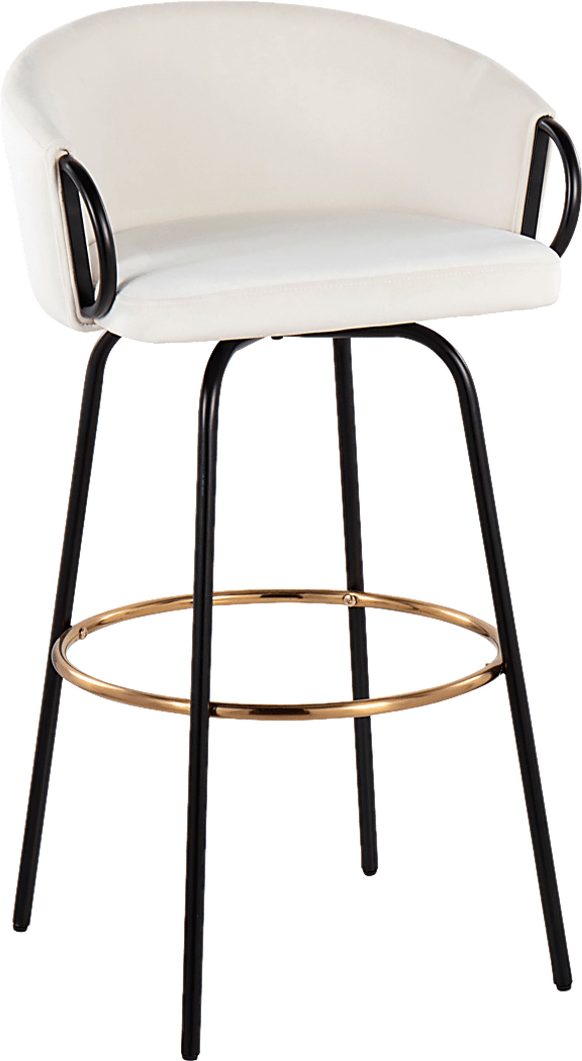 Gourdin Cream Swivel Barstool, Set of 2 - Image 3