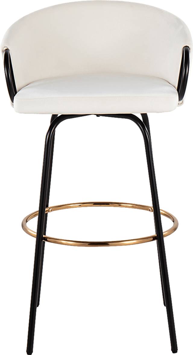 Gourdin Cream Swivel Barstool, Set of 2 - Thumbnail - Image 5