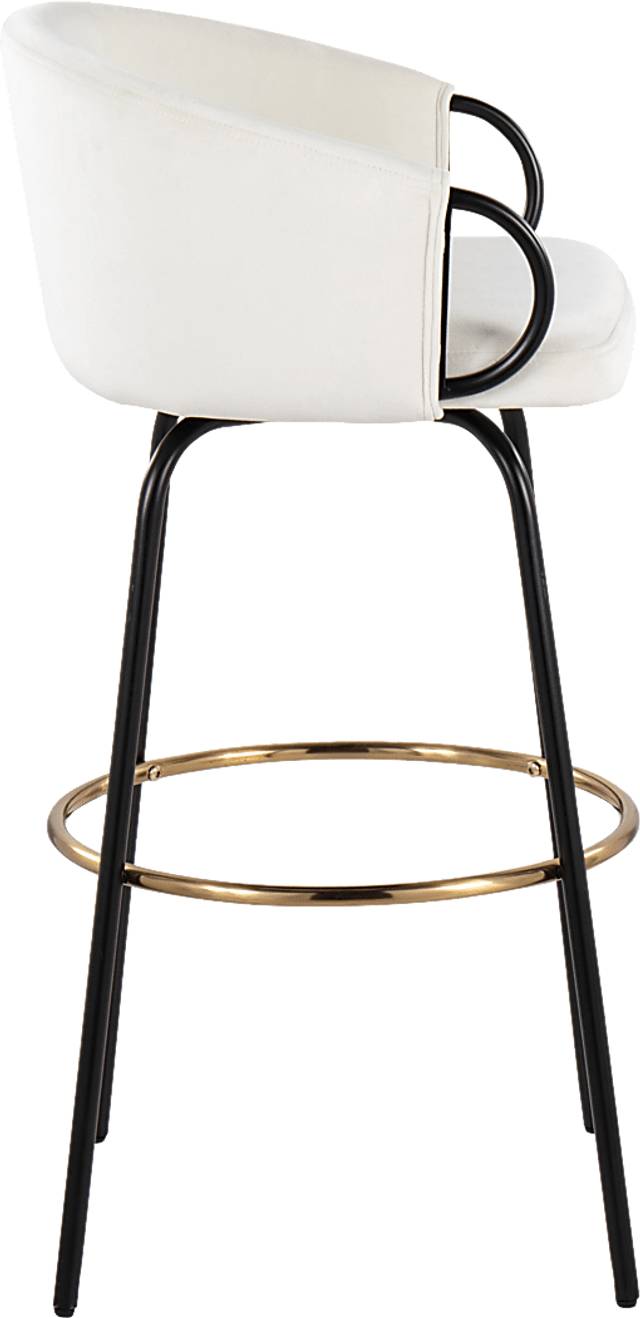 Gourdin Cream Swivel Barstool, Set of 2 - Thumbnail - Image 6