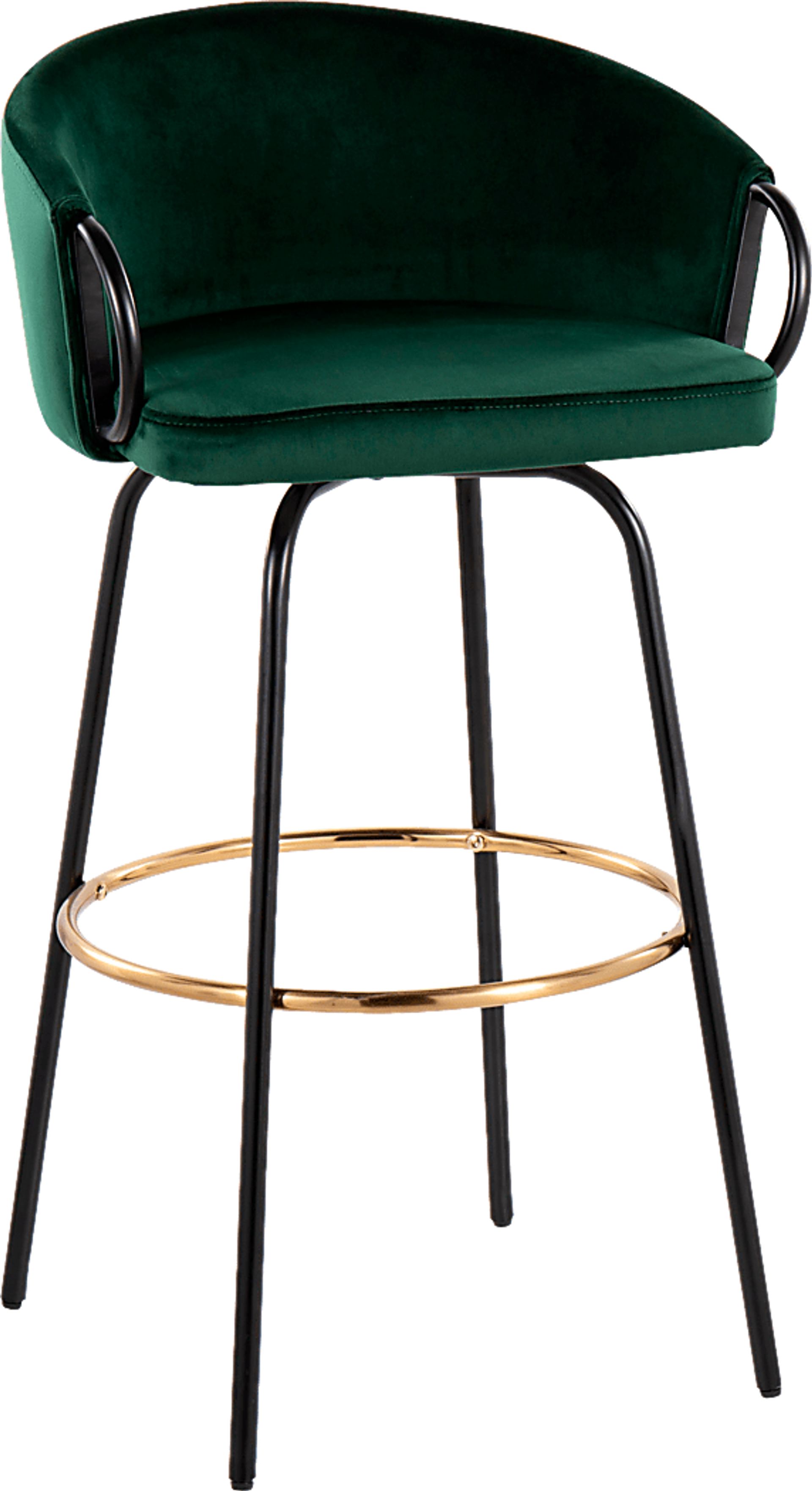 Gourdin Emerald Swivel Barstool, Set of 2 - Image 3