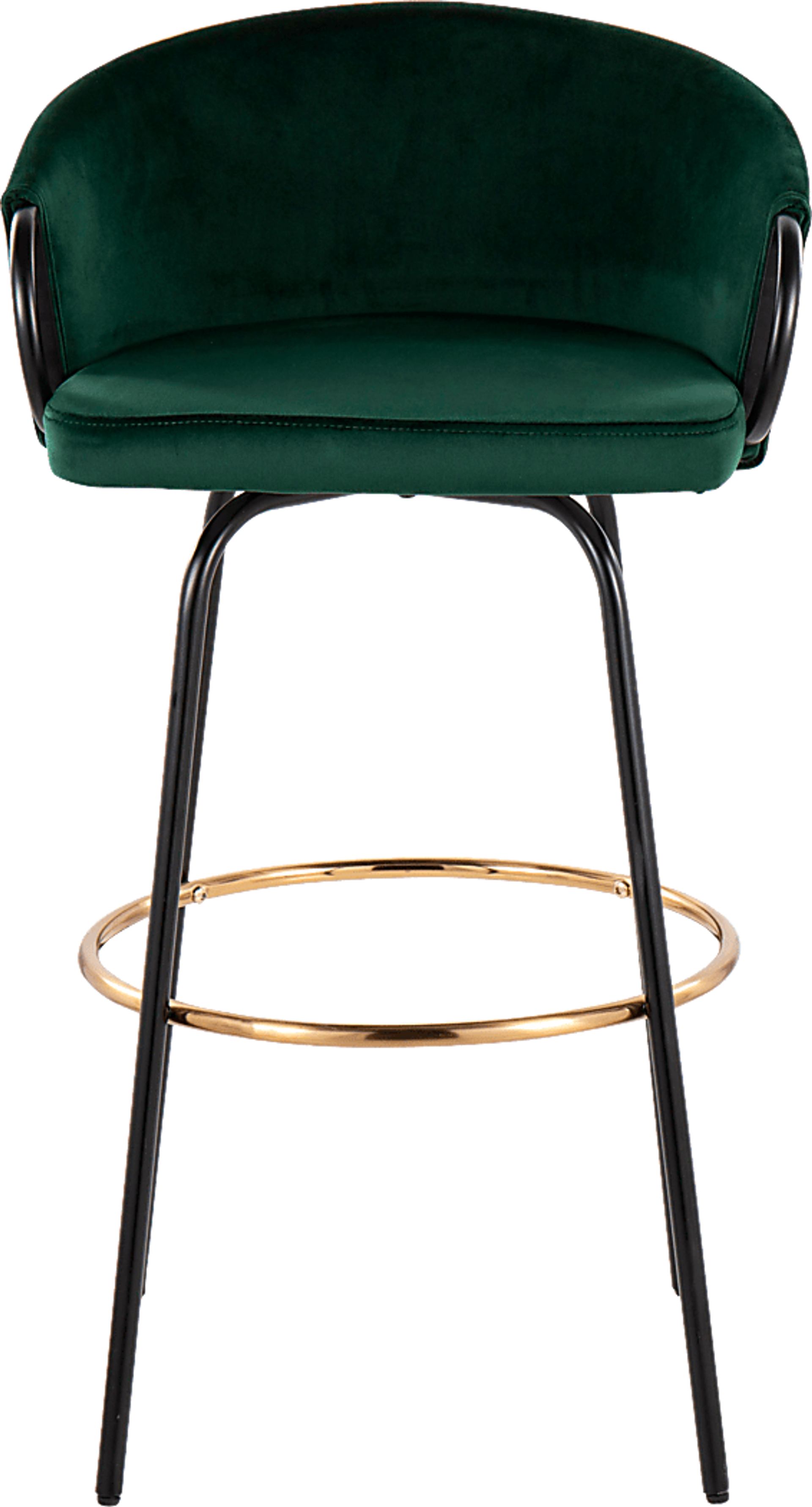 Gourdin Emerald Swivel Barstool, Set of 2 - Image 5