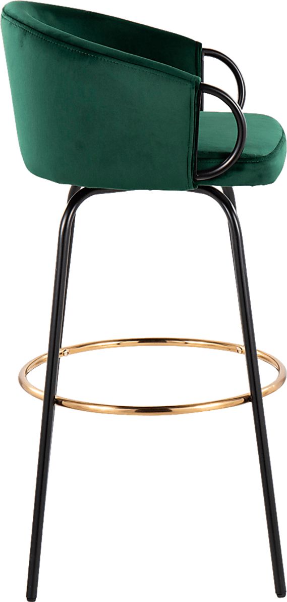 Gourdin Emerald Swivel Barstool, Set of 2