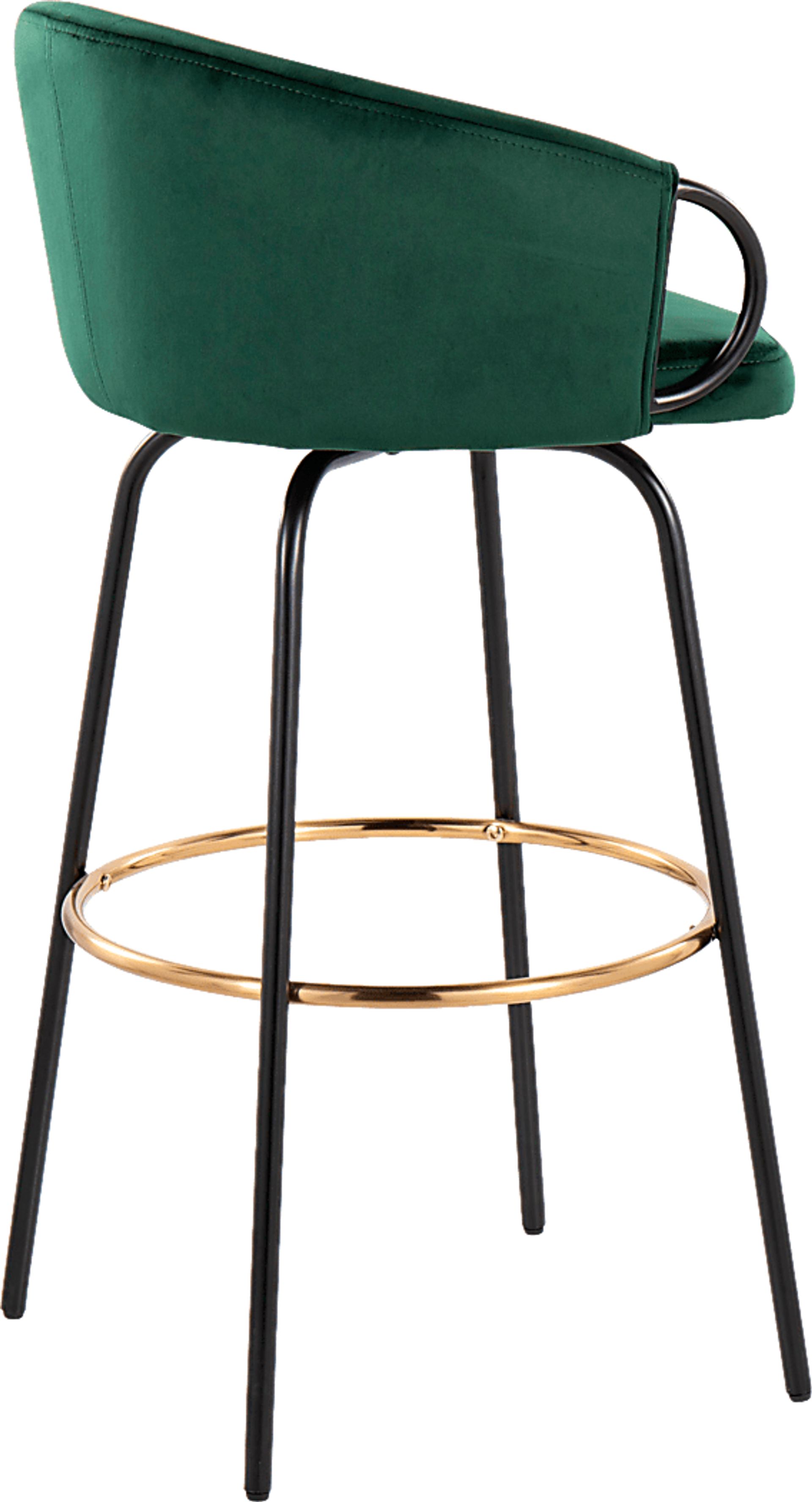 Gourdin Emerald Swivel Barstool, Set of 2 - Image 7