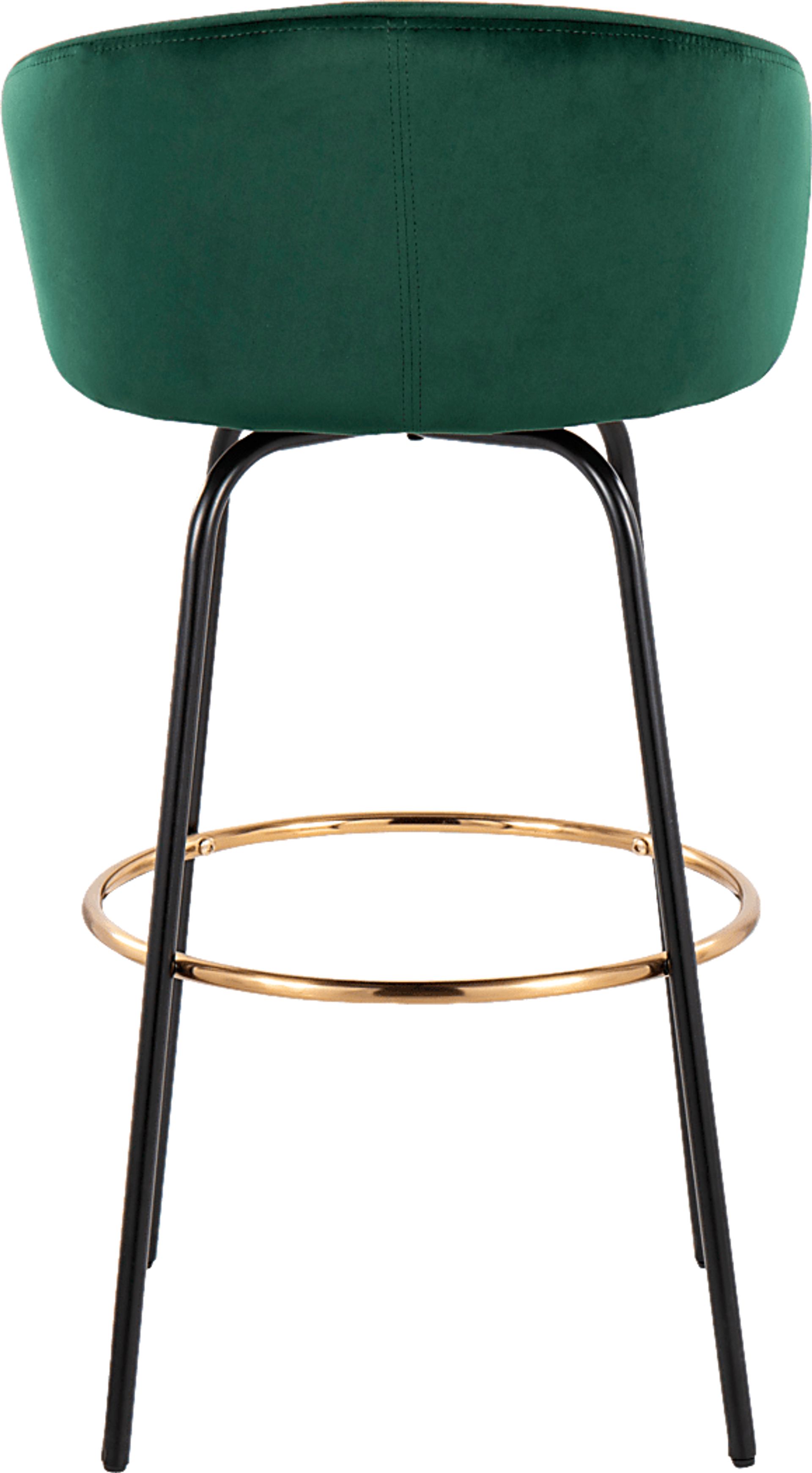 Gourdin Emerald Swivel Barstool, Set of 2 - Image 8